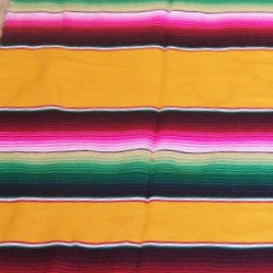 Genuine Mexican Blanket Sarape Yellow