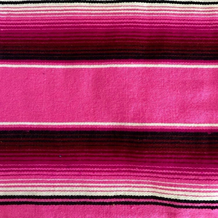 Genuine Mexican Blanket Sarape All Pink