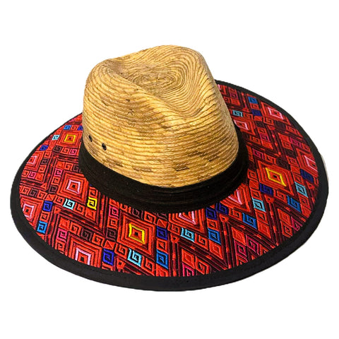 Aztec Design Hand Embroidered Sun Hats - Made in Mexico