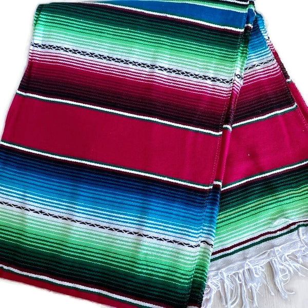 Genuine Mexican Blanket Sarape Fiusha