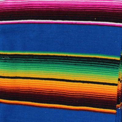 Genuine Mexican Blanket Sarape Navy Blue