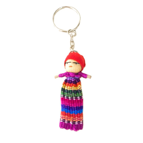 Keyring with Hanging Worry Doll Handmade in Guatemala
