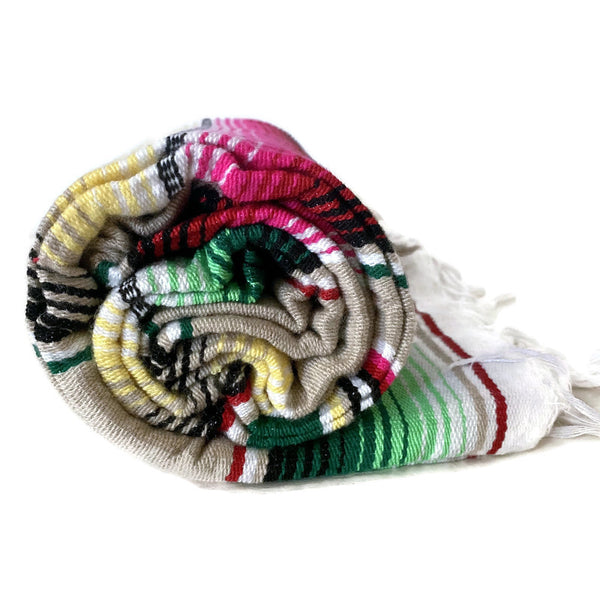 Genuine Mexican Blanket Sarape Light Brown