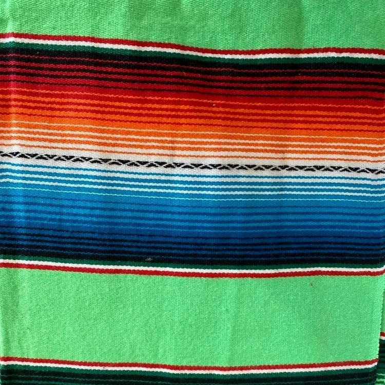 Genuine Mexican Blanket Sarape Lime Green