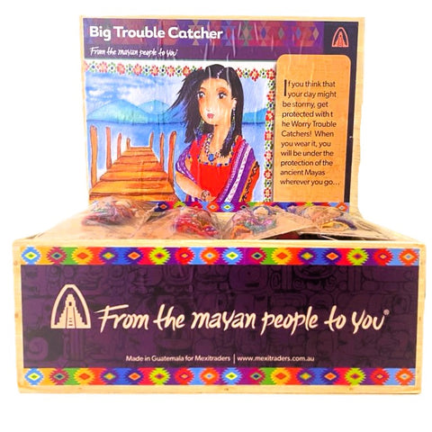 Necklace Worry Dolls Handmade Guatemala Big Trouble Catcher