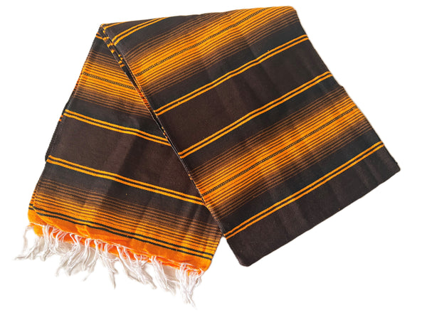 Genuine Mexican Blanket Sarape Brown and Honey