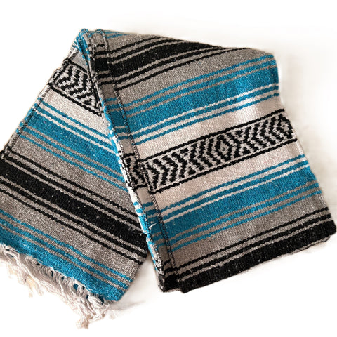 Falsa Blanket Western Mexican Blue & Grey