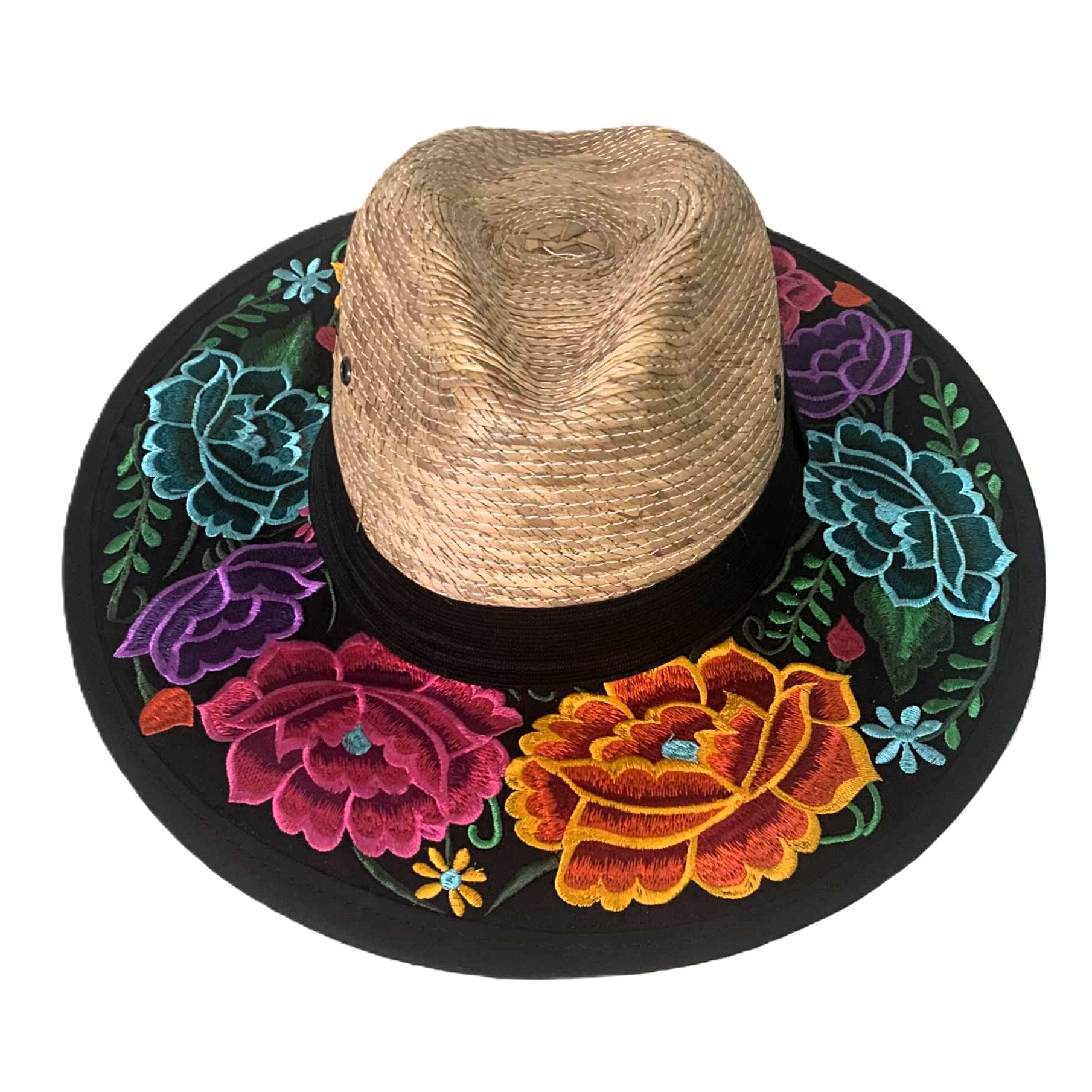Palm Shine Oaxaca Hand Embroidered Sun Hats - Made in Mexico