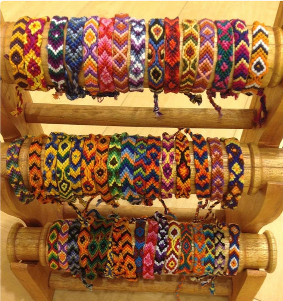 Wide Cotton Friendship Bracelets Handmade Guatemala - pack of 10