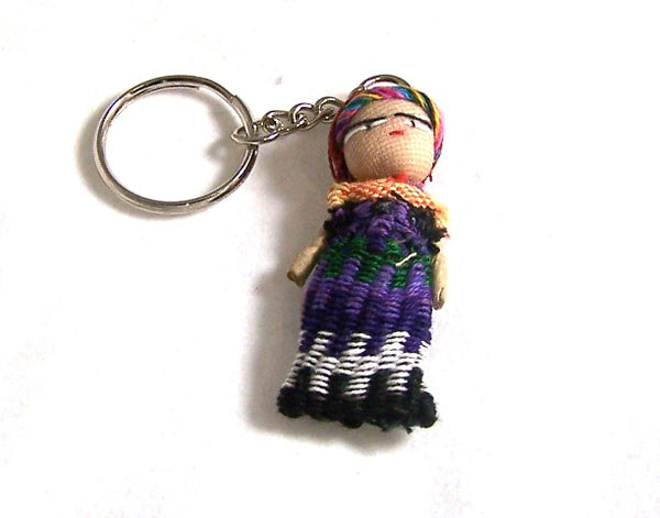 Keyring with Hanging Worry Doll Handmade in Guatemala