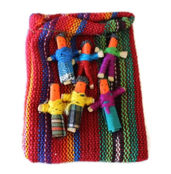 Six (6) Mini Worry Dolls in Bag Handmade in Guatemala