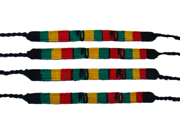 Friendship Bracelet Cotton Rasta Handmade Guatemala - Set of 10