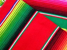 Genuine Mexican Blanket Sarape Red
