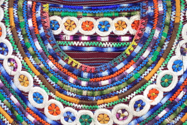 Handbag Flowers Media Luna Adjustable strap Bag Handmade in Guatemala