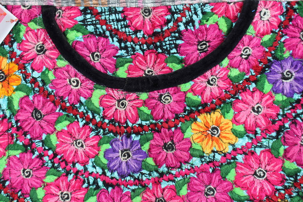 Handbag Flowers Adjustable strap Bag Handmade in Guatemala