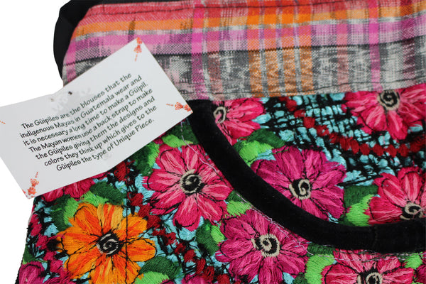 Handbag Flowers Adjustable strap Bag Handmade in Guatemala
