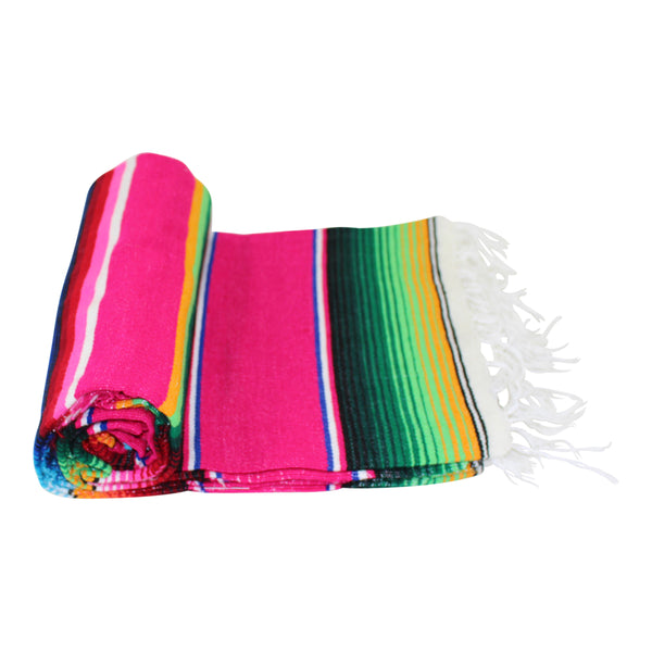 Genuine Mexican Blanket Sarape Pink