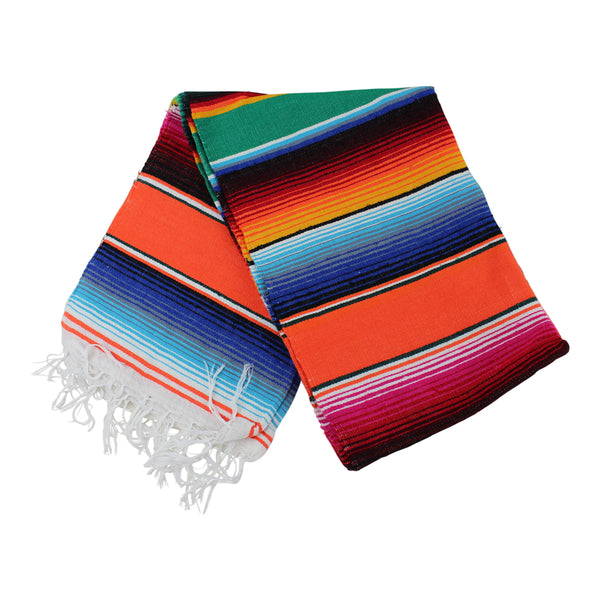 Genuine Mexican Blanket Sarape Orange