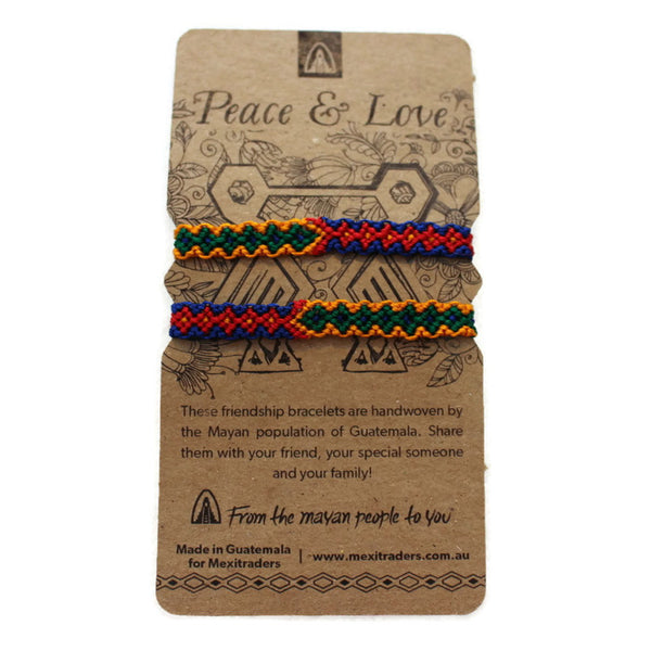 Peace and Love bracelets on a card