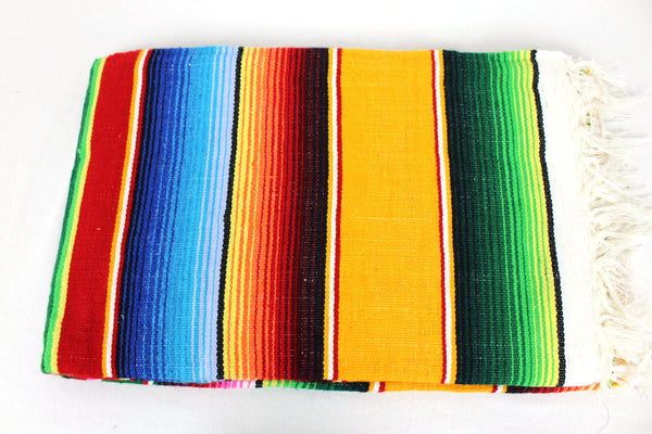 Genuine Mexican Blanket Sarape Yellow