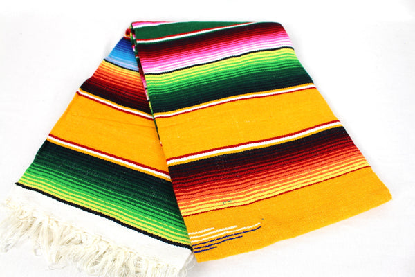 Genuine Mexican Blanket Sarape Yellow