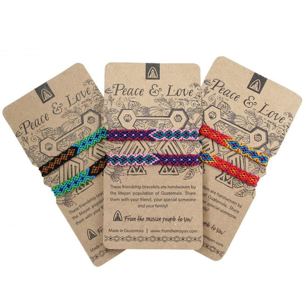 Peace and Love bracelets on a card