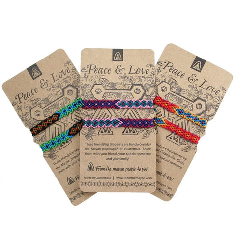 Peace and Love bracelets on a card