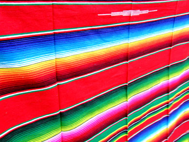 Genuine Mexican Blanket Sarape Red