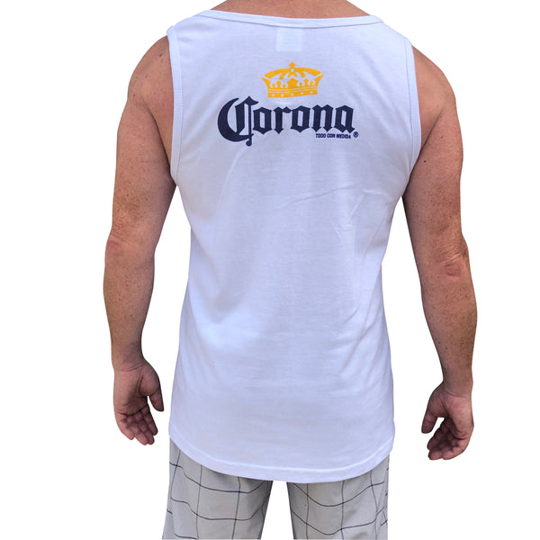 Corona Tank Top Singlet Cotton Made in Mexico White