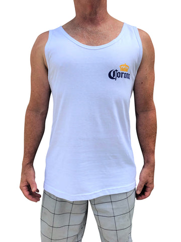 Corona Tank Top Singlet Cotton Made in Mexico White
