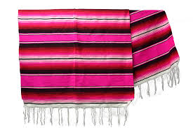 Genuine Mexican Blanket Sarape All Pink