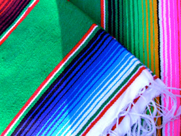 Genuine Mexican Blanket Sarape Light Green
