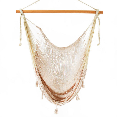 Mexican Hanging Hammock Chair Handmade Cotton Off White