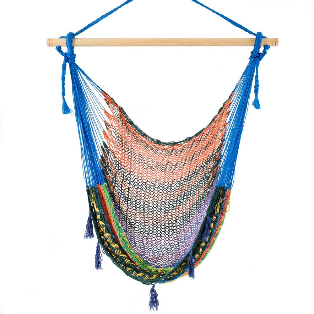 Mexican Hanging Hammock Chair Handmade Cotton Multicoloured