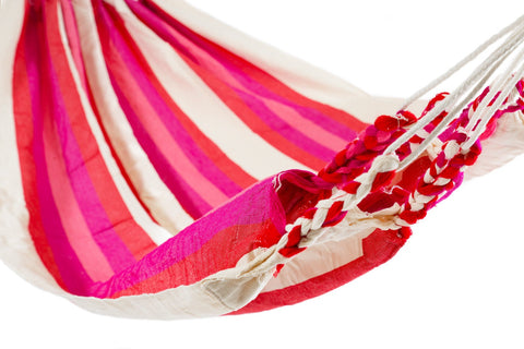 Hammock Solid Material Made in Ecuador Red, Pink & White