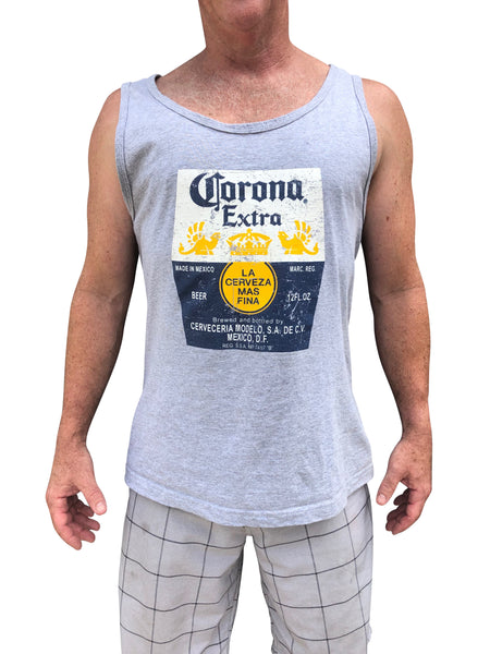 Corona Tank Top Singlet Cotton Made in Mexico Grey